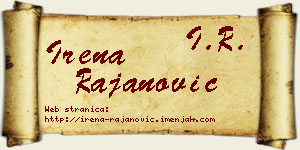 Irena Rajanović vizit kartica